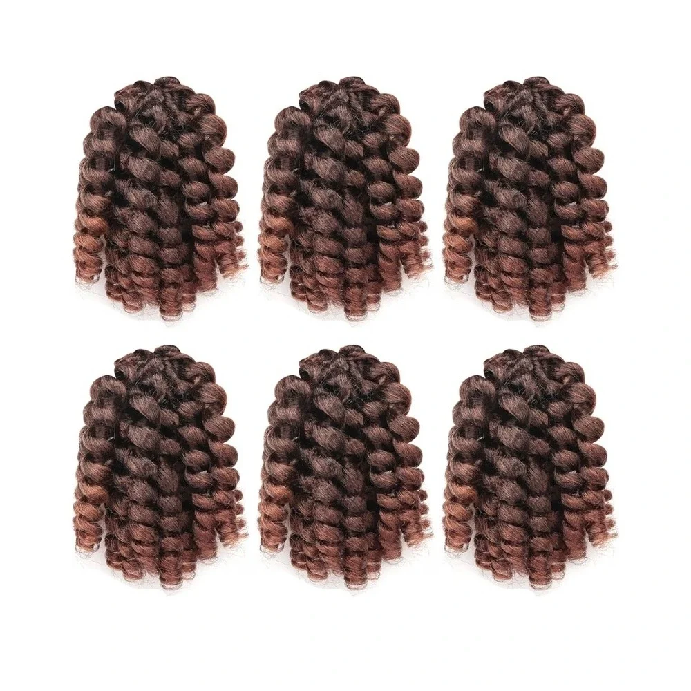 6 Packs Jamaican Bounce Crochet Hair Wand Curl Twist Braid Curly for Black Women